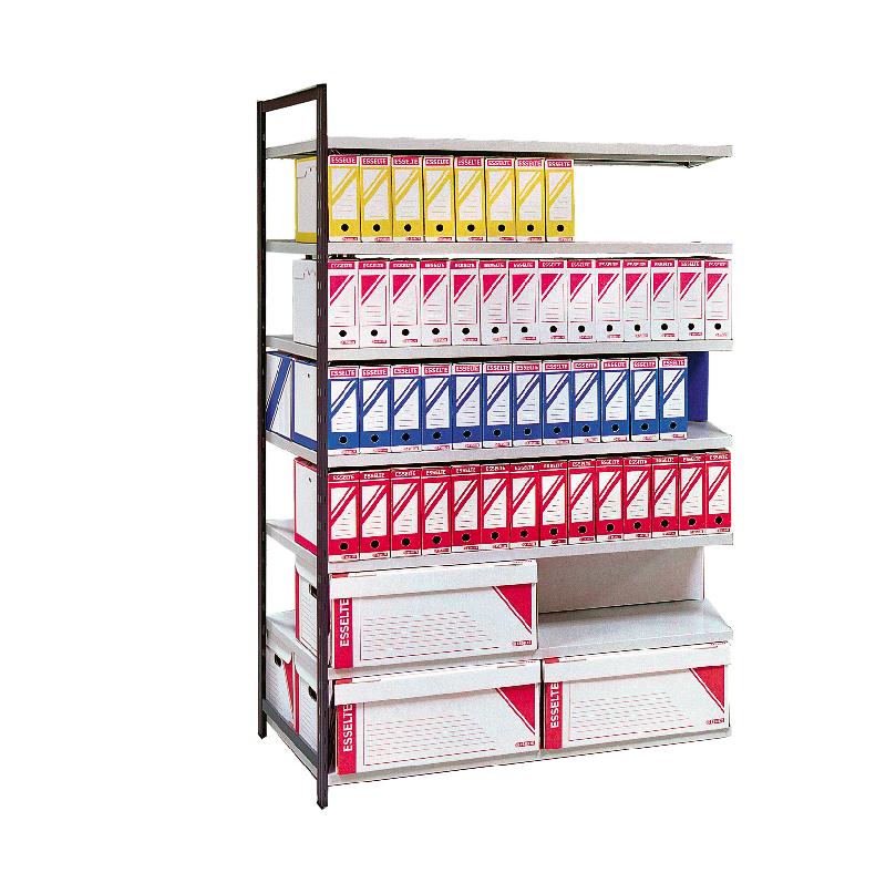 KIT SUIVANT RAYONNAGE POUR ARCHIVES PEINT UNIVERSEL H.2000 AVEC TABLETTES L.1170 X P.700 MM