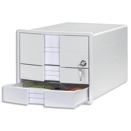 MODULE DE CLASSEMENT HAN IMPULS, 3 TIROIRS, EN PS - FERMETURE A CLE - DIM - (LXHXP) : 28X23,5X36,7 CM -BLANC