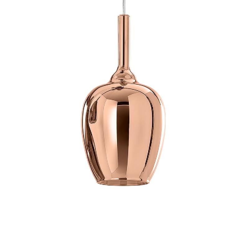 Ofelia Lampe À Suspension S/10 Cuivre Miroir - Verre Borosilicate G9, Câble 3M, Design Industriel Chic Gea Luce - OFELIA S/10 - RAME SPECCHIATO_0