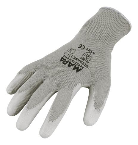 LOT DE 10 - GANTS DE MANIPULATION FINE MAPA ULTRANE 551 GRIS TAILLE 10 - LA PAIRE