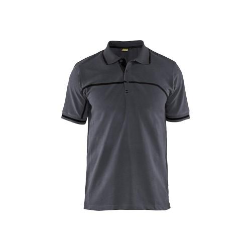 POLO DE TRAVAIL BICOLORE À MANCHES COURTES 3389 - NOIR ET GRIS MOYEN - M BLAKLADER