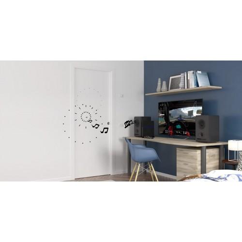 PORTE EN BOIS À PEINDRE -GALANDAGE -ACOUSTIQUE L1230 43DB ECLISSE