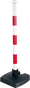 Poteau PVC Rouge/Blanc BI-POSE sur socle lesté 4kg - 2000000_0
