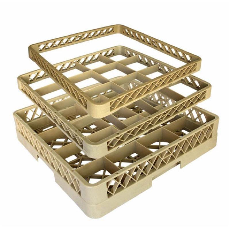 Réhausse casier de lavage 16 compartiments 50x50x4,5cm polypropylène beige_0