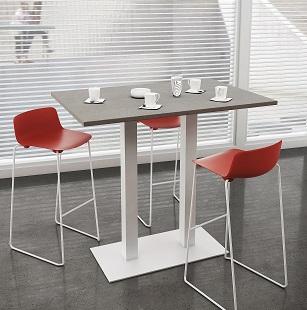 Table rectangulaire haute - plateau stratifié 25 mm - structure métal avec 3 finitions - dimensions L.120 x P.80 x H.104.5 cm_0