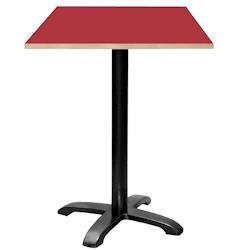 Restootab - Mange-debout 60x60cm - modèle Bazila rouge chants bois - rouge TB-BZ4FF-6060M-ROUG-BOI_0