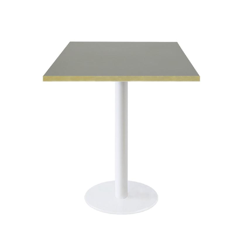 RestooTab - Table Rome blanc 60x60cm verde comodoro fenix chants couleur laiton - vert Bois manufacturé TB-ROM1-6060M-VER.CO-LAI_0