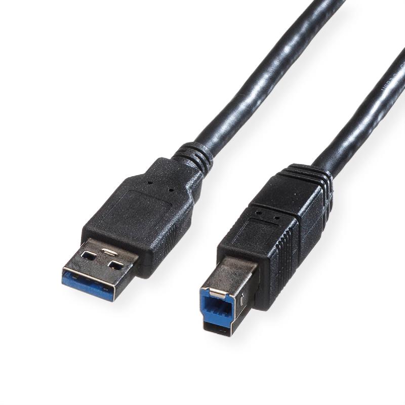 ROLINE Câble USB 3.2 Gen 1 Type A-B, noir, 3 m_0