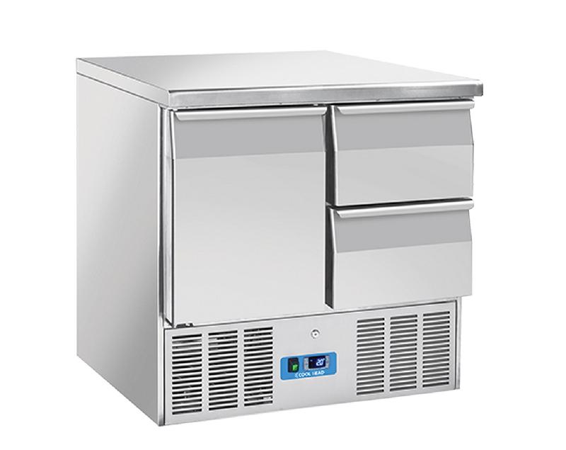 Saladette réfrigérée 1 porte + 2 tiroirs gn1/1 inox 214 l - CRD 92A - CH_0