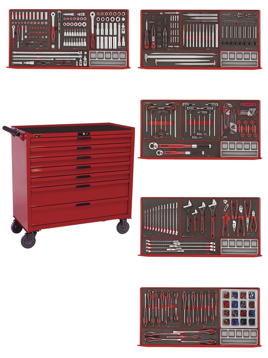 SERVANTE D'OUTILS COMPLÈTE 411 PIÈCES - MOUSSE TENG TOOLS TCEMM411N2