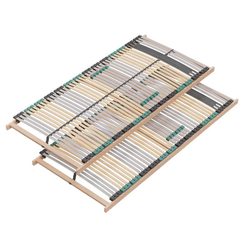 Sleepneo Sommier à lattes PREMIUM STRONG 200 – 200x200 cm, 7 zones, 42 lattes, bois de hêtre, fabriqué en Allemagne, jusqu'à 200 kg - marron LR0_0