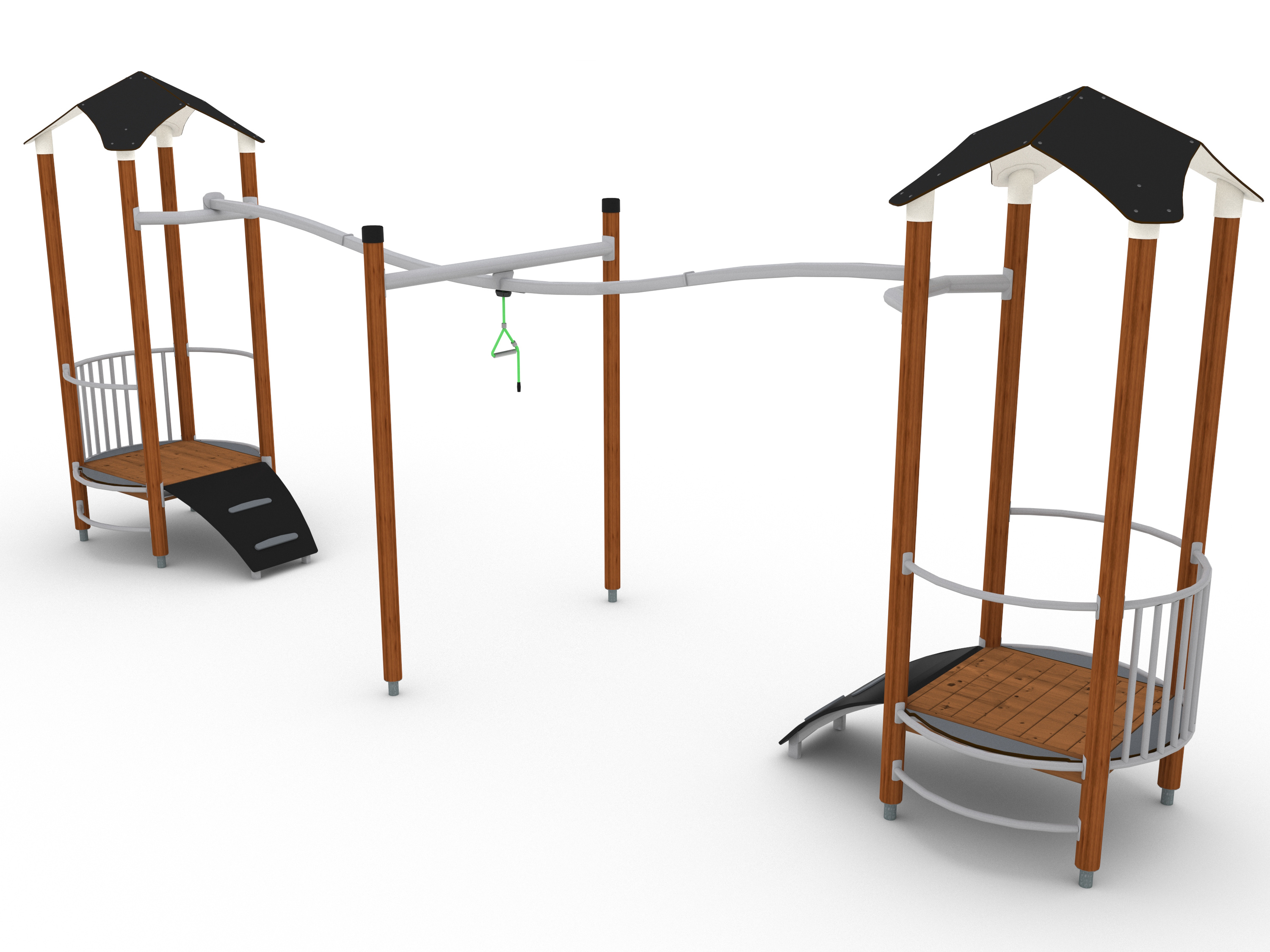 Structure multi-jeux pour enfants 5 à 12 ans - UniPlay Zippie 8071070 - Hags - Poteaux bois et panneaux acier_0