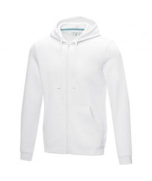 SWEAT FULL ZIP À CAPUCHE RUBY BIO GOTS ET RECYCLÉ GRS HOMME BLANC - GOODIES ÉCOLOGIQUES