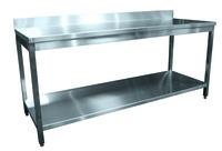 Table démontable adossée tout inox - 600x600x850 mm - PBUD-DCTAE66_0