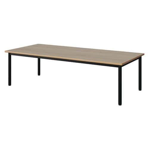 TABLE MALIBU 180X80 T1 4P STRA ALAISÉ CHÊNE 1146/NOIR 9005
