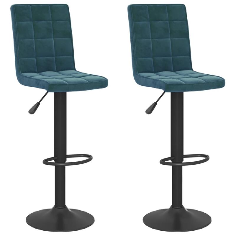 Tabourets de bar lot de 2 bleu velours Modèle Flex Vision Élite - bleu 335767_0