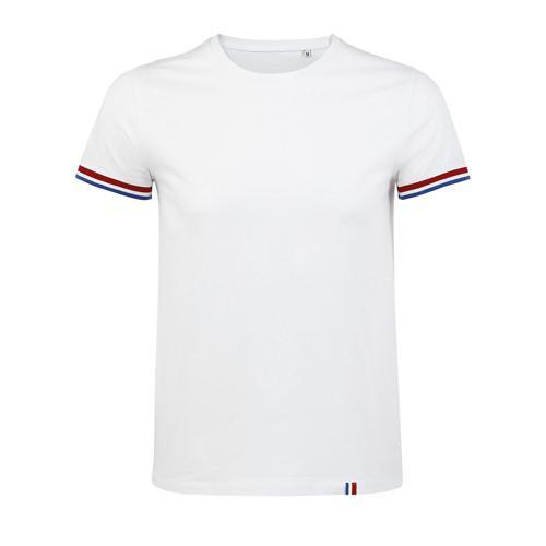 TEE-SHIRT PERSONNALISABLE HOMME EN COTON BLANC/ROYAL