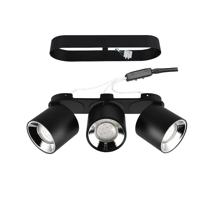 TRIO LIGHTING SPOT POUR PLAFOND GUAYANA GU10 À 3 LAMPES NOIR