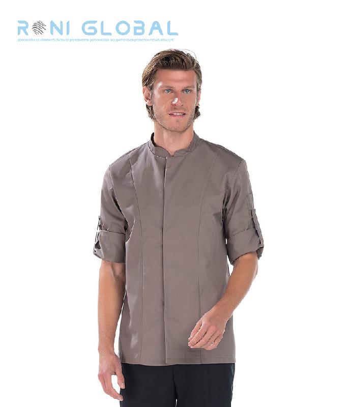 Veste de cuisine homme - manches longues transformables - polyester et coton - 2 poches - LUIGI REMI CONFECTION - Ref: R-4949_0