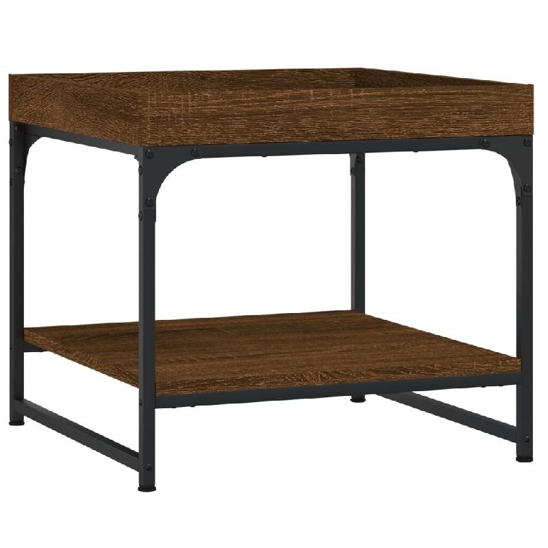 VidaXL Table basse chêne marron 49,5x49,5x45 cm bois d'ingénierie Modèle Atlas Line - 832812_0