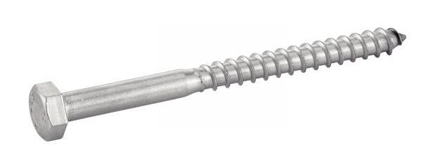VIS À BOIS TÊTE HEXAGONALE INOX A2 DIN 571 10X100 BOÎTE DE 50 - ACTON - 6230410X100