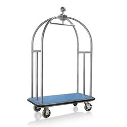Chariot à bagages base bleue - 112 x 61 x 186 cm - WAS Germany - bleu inox 3342 001_0