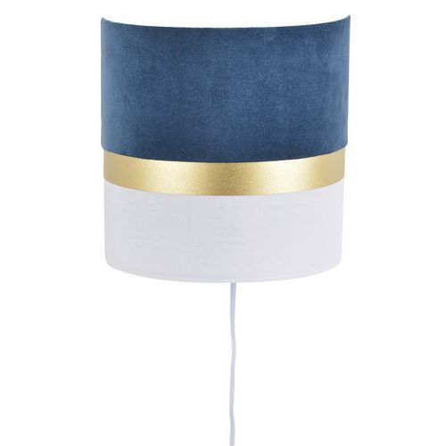 APPLIQUE DEMI CYLINDRE EN COTON ET VELOURS AVEC BANDEAU MARINE - COREP