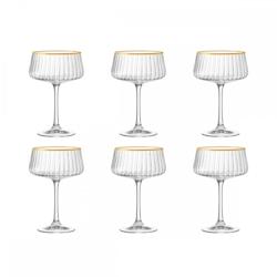 Aulica Coupettes à champagne bord doré 220ml - lot de 6 - transparent 905220_0