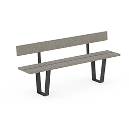 Banc public avec lattes 100% plastique recyclé - Coloris gris ou marron - SOFT_0