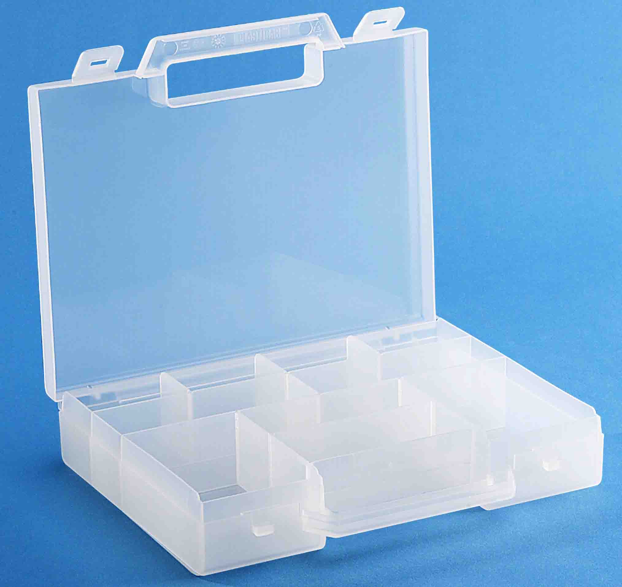 Boîte à outils cloisonnée transparente R2C - 10 compartiments fixes - polypropylène résistant aux chocs_0