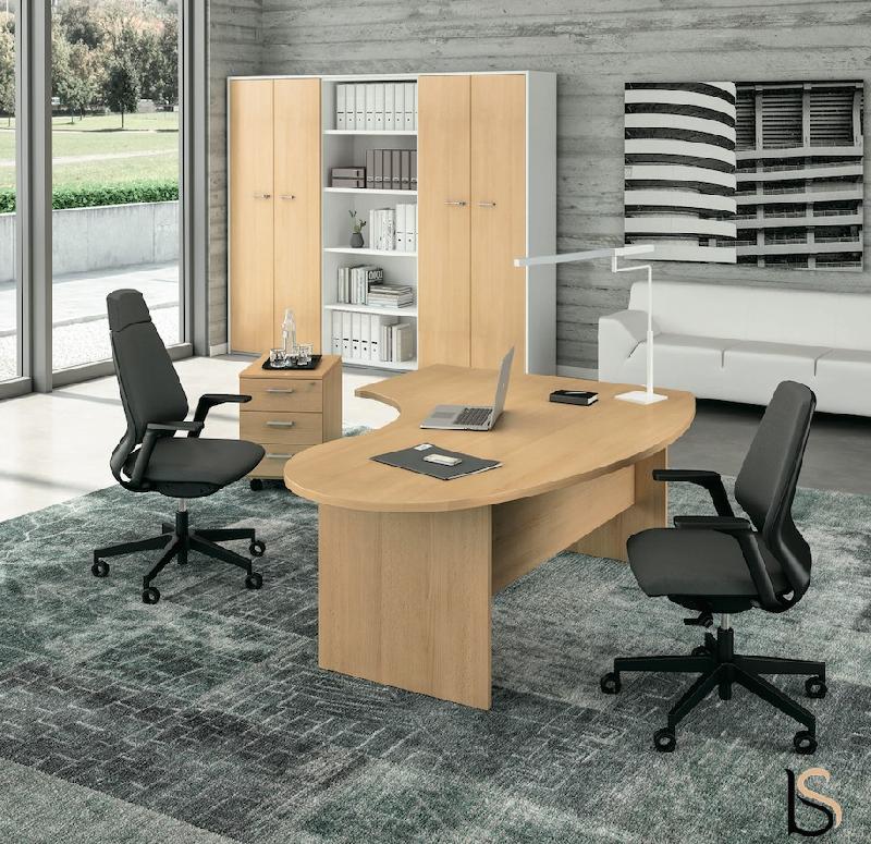 Bureau ergonomique  Idea Pano - Quadrifoglio. - 180, Blanc, Gauche_0