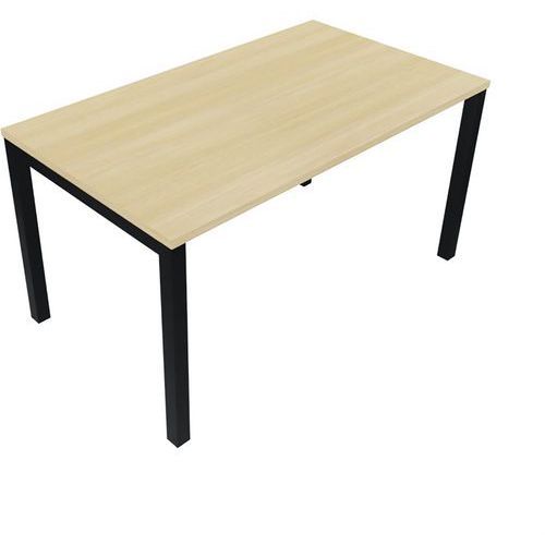 BUREAU PIED CARRÉ L120XP80 CM ÉP.25MM CHÊNE CLAIR/NOIR - EOL