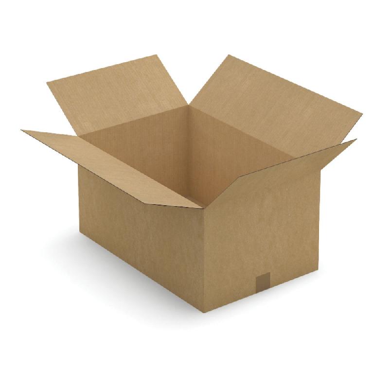 CAISSE CARTON SIMPLE CANNELURE BRUNE 60X40X30, LOT DE 20