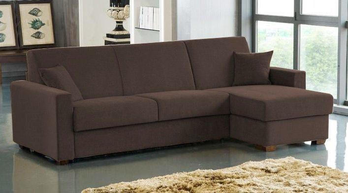 Canapé d'angle convertible Dreamer - ouverture express 140 x 197 cm - microfibre marron - matelas 16 cm_0