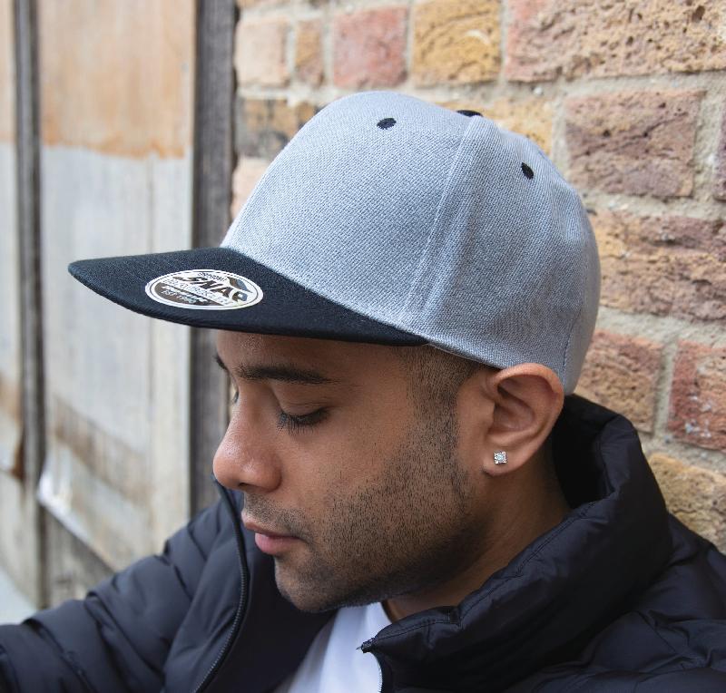 Casquette Bronx bicolore - 6 panneaux - Visière plate en PU recyclé - Réf: RC082X_0