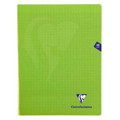 Clairefontaine Lot de 10 Cahier Mimesys 24x32, 48p./24 feuilles 90 g/m² piquées, coloris vert, Séyès - 3329683533115_0