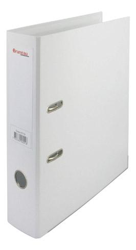 CLASSEUR À LEVIER CARTONNÉ BRUNEAU A4 MAXI - DOS 7,2 CM BLANC