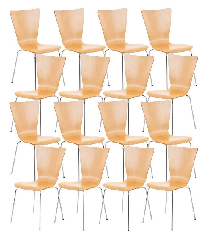 CLP Lot de 16 chaises Aaron Nature - marron Bois manufacturé 151423126_0