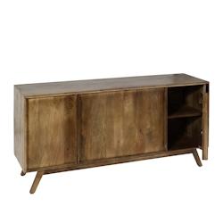 Décoshop26 - Buffet avec 4 compartiments et 4 étagères en bois de manguier 72x146x43 cm 04_0005991 - 3000261587842_0