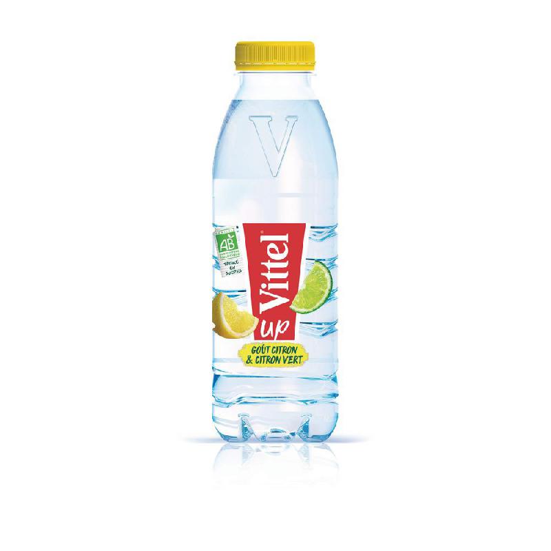 EAU MINERALE NATURELLE AROMATISEE VITTEL UP BIO - PARFUM CITRON VERT - BOUTEILLE PET DE 50 CL - CARTON 24 X 50 CL