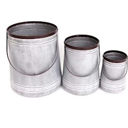 Ensemble de 3 pots porte-plante en zinc Sil - gris 5024418245148_0