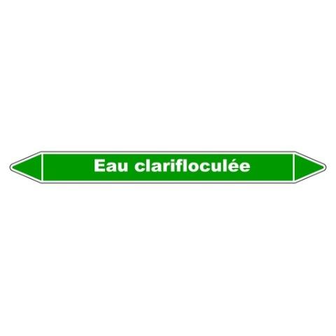 LOT DE 3 - MARQUEUR TUYAUTERIE - EAU CLARIFLOCULÉE - VINYLE LAMINÉ 250 X 26 MM