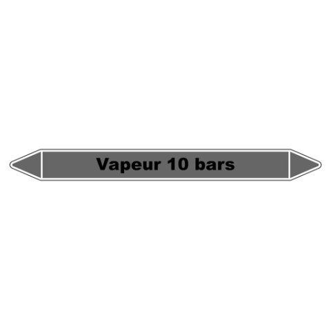 LOT DE 3 - MARQUEUR TUYAUTERIE - VAPEUR 10 BARS - VINYLE LAMINÉ - NFX 08-105 250 X 26 MM