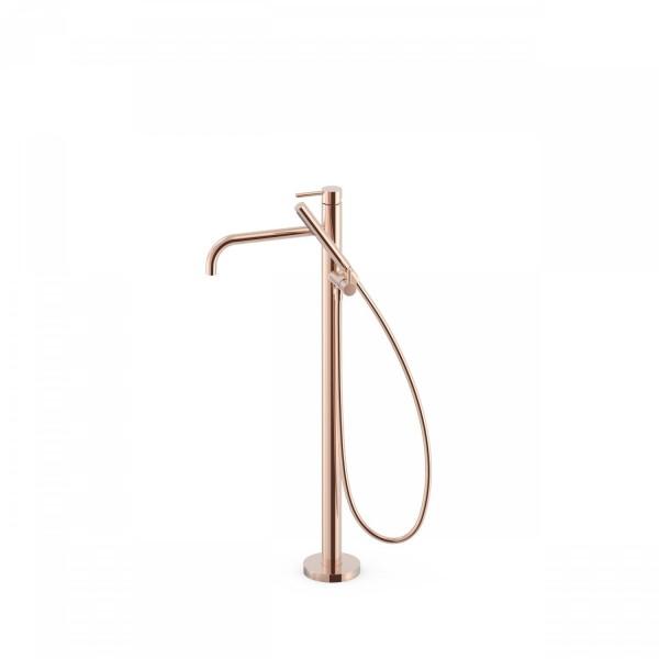MITIGEUR BAIGNOIRE-DOUCHE SUR PIED AVEC DEUX RÉGULATEURS INDÉPENDANTS OR ROSE - TRES 26247001OP