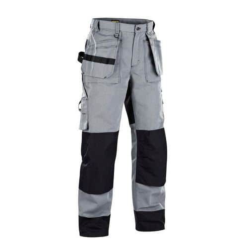 PANTALON DE TRAVAIL ARTISAN HEAVY WORKER GRIS CLAIR ET NOIR D84 - BLAKLADER
