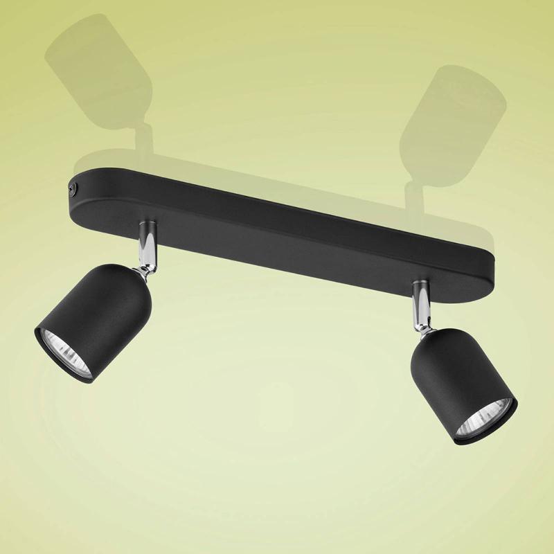 TK LIGHTING SPOT POUR PLAFOND TOP, À 2 LAMPES, NOIR