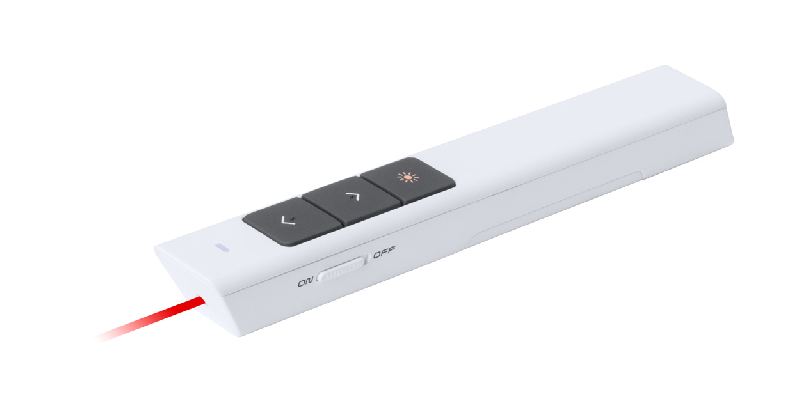 Pointeur laser en plastique - avec lampe LED et fonction présentation à distance - livré avec boîte cadeau et pile AAA_0