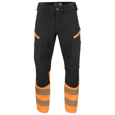 PROJOB 6528 PANTALON POLYCOTON - EN ISO 20471 CLASSE 1 ORANGE/NOIR - TAILLE 48