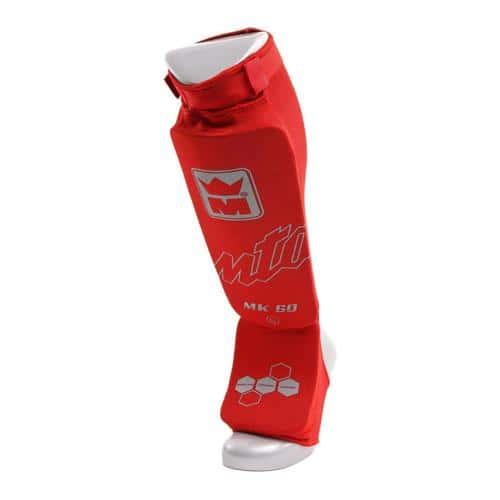 PROTECTIONS TIBIAS + PIEDS MONTANA ROUGE POUR KARATÉ ET TAE KWON DO