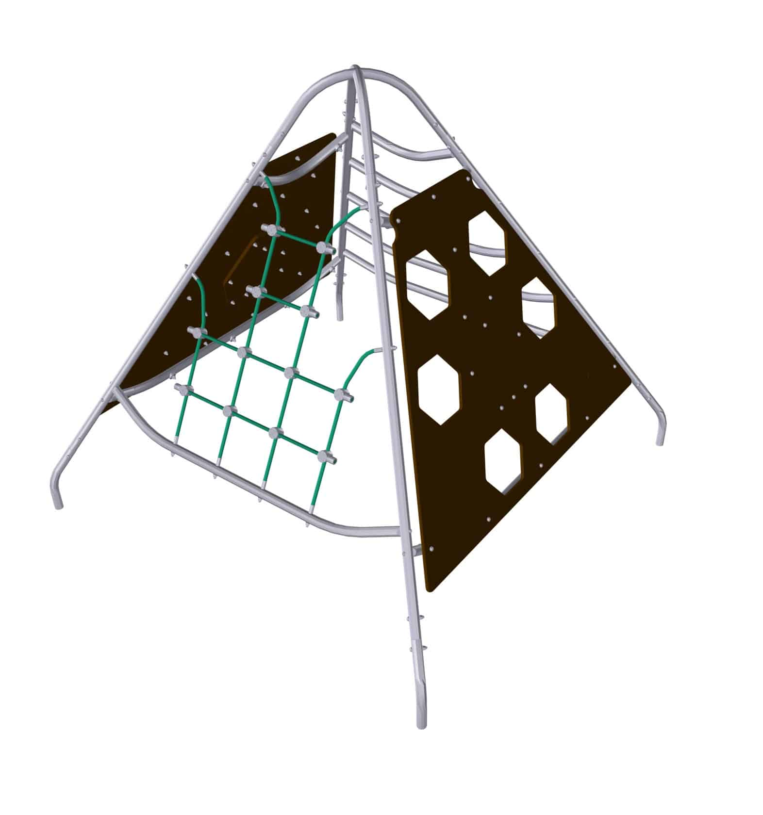 Pyramide LD1VC0810 - parcours de santé pour enfants de 3 à 10 ans - inox et bois - 20 places_0
